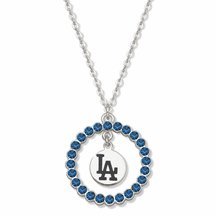 Los Angeles Dodgers Spirit Crystal Logo Wreath Necklace