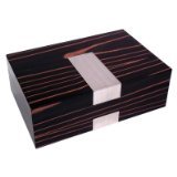 Bey Berk Ebony Burl Wood Watch & Cufflink Box