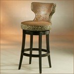 Augusta 26" Swivel Counter Stool - Feher Black - Wrangler with Leopard Seat ....