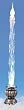 13.5" Icy Crystal Blue LED Icicle Candle with Botanical Silver Base