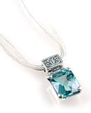 Anatoli Rectangle Paraiba Blue Topaz Necklace