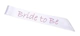 Darice VL27671, Bride To Be Sash, White/Pink Letter