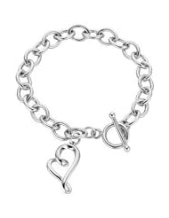 Perfect Heart Charm Bracelet in Sterling Silver
