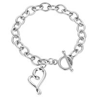 Perfect Heart Charm Bracelet in Sterling Silver by Fred Meyer Jewelers