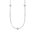 14k White Gold & Diamond Link Necklace- 16 IN (0.18ctw)