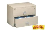 Lateral File Letter-Legal Size Fireproof 4 Drawers Ligh Gray