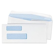 Quality Park #9 Double Window Security Invoice Envelope, 3.875 x 8.875 Inches, White, 500 Envelopes (24527)