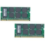 BUFFALO DDR2 667MHz SDRAM(PC2-5300) 200Pin S.O.DIMM 1GB 2枚組 D2/N667-1GX2