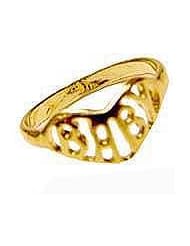 14k Yellow Gold, Mini Newborn Baby Child Kid Ring with Baby Text Design