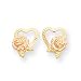 Sardelli - 14kt Gold Tri-Color Heart w/Flower Earrings