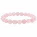 Genuine Rose Quartz Stone 8mm Bead Beaded Stretch Bracelet