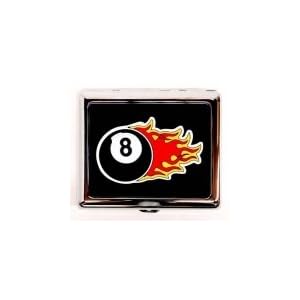 Outer Rebel Fashion Flasks and Smoking Accessories- Flaming 8-Ball Stainless Steel Cigarette ID...