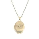 Image of Nine Carat Gold Diamond Set Locket Pendant and Necklace
