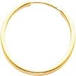 14K Yellow Gold Endless Hoop Earrings Jewelry New |D