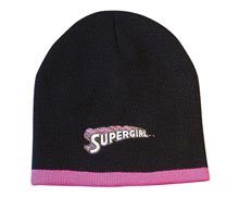 Supergirl Black Beanie Knit Steep Hat (youth size)