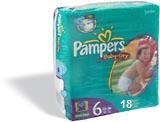 Pampers Baby Dry Diapers, Size 6 - 18 diapers/pack, 4p