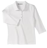 NEW Port Authority - Ladies 3/4 Sleeve 2-Snap Sport Shirt White-M