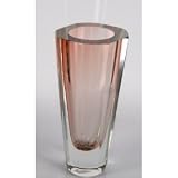 Sommerso "Faced Cut" Mouth Blown Art Glass Vase T1015