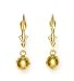 14k Yellow Drop Ball Lever-Back Earrings