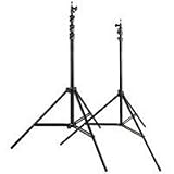 Westcott Pro 9' Heavy Weight Lightstand with 5/8 Mounting Stud, 4 Sections with 3 Risers, Black Anodized.