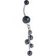 Black Classic Fresh Water Pearl Dangle Belly Ring