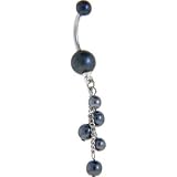 Black CLASSIC Fresh Water PEARL DANGLE Belly Ring