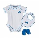 Detroit Lions Creeper Bib Bootie Set 0 3 Month Infant Baby