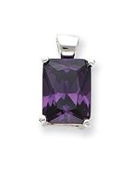 Sterling Silver Purple CZ Pendant