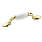 Amerock Designer Import 3' Pull Polished Brass With White Porcelain Insert