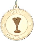 Holy Communion with Chalice on Disc, 14K Gold Charm