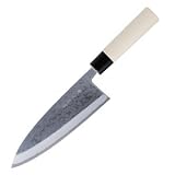 Kanetsune Deba Kitchen Knife, 8.30 in. Damascus, White Magnolia Handle