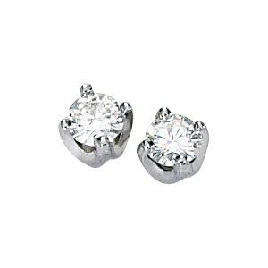 Stunning! 14k White-gold 3MM (1/5CTTW) Moissanite Solstice Round Earrings