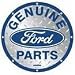 Ford Genuine Parts Diamond Plate Die-Cut Round Tin Sign