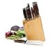 13 PIECE PAKKAWOOD HANDLED KNIFE SET AND BLOCK