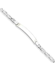 Sterling Silver ID Anchor Link Bracelet QAD120-8"
