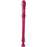 Lauren LRECRD 3-Piece Soprano Recorder, Red