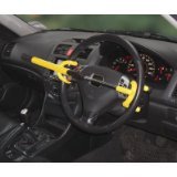 STRONG YELLOW DOUBLE HOOK CAR STEERING WHEEL ANTI THEFT SECURITY LOCK/BRACE W...