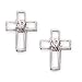 Sterling Silver Cutout Cross Pierced Earrings with CZ Stones