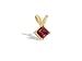 14K Yellow Gold Square Created Ruby Pendant