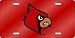 Louisville Cardinals Red Laser Cut License Plate - SET OF 6 - Sports Merchandise
