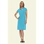 Women's Regular Short Sleeve Solid Stretch Mesh Gold Button Polo Dress