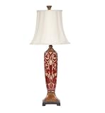 New CBK TABLE LAMP HANDPAINTED GOL D SCROLL SQ BAS BROWN CORD 2WAY SWTCH HIGH QUALITY STYLISH