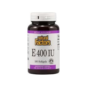 Natural Factors Vitamin E (d-alpha Tocopheryl Acetate) 400iu Softgels, 180-Count