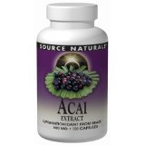 Source Naturals Acai Extract Capsules, 500mg, 240-Count Bottle (2x 120ct Bottles)