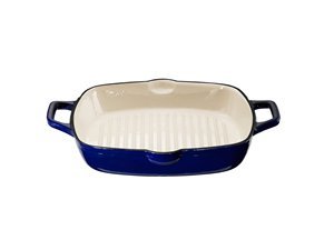 KitchenAid 12-Inch Cast-Iron Square Grill Pan, Blue