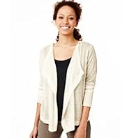 Open Front Rear Floral Lace Cardigan with Linen