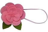 IMAGE OF Baby Flower Headband. Stretchy for Infant, Toddler, Girl. Skinny Headband. Felt Rose Allie Pink.