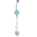  : AQUAMARINE GEM SWINGER HIGH HEEL SAL BELLY RING