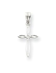 14k Gold White Gold Passion Cross Charm