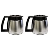 Cuisinart DGB-600RC-2PK 10 Cup Stainless Thermal Carafe with Lid, Chrome, 2 Pack